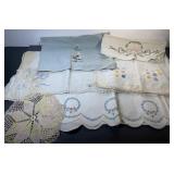 Antique embroidered dresser doilies