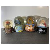 4 Souvenir Snow Globes