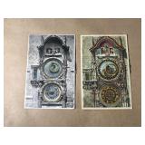 2 Antique Post Cards with spinning wheel