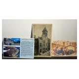 3 Vintage Post Cards incl Rock from Plymouth Rock