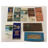 Vintage matchbooks (empty) & 2 tops from harmonica
