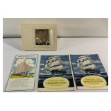 Vintage 3-D Sailboat card, Fuzzy "barometer" card