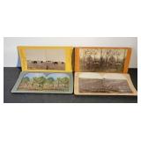 4 Antique Stereograph cards