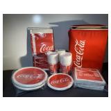 Coca Cola Party Set- Cooler, Tablecloth, Cups,