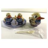 Vintage Japan Lusterware Duck Salt Pepper Sugar