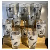 Mid Century Modern Libbey Silver Leaf tumblers &
