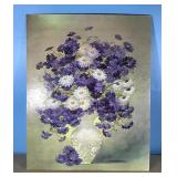 Vintage "Floral in White Vase" by Rice litho print