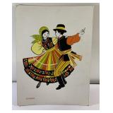 Vintage Waltmann Dancing Couple print on board