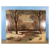 Vintage "Winter Morn" by Robert Wood litho print
