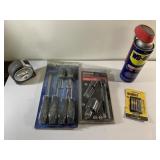 Tape measure, screwdrivers, impact accessories