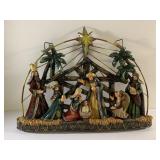 Neat metal nativity wall hanging-16"x12"