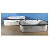 Vintage enamelware pieces-maybe fence planters?