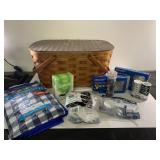 Lined Picnic basket and necessities
