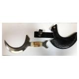 RARE sickle hand knife with sheath