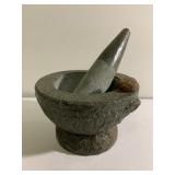 3" tall polished stone mortar and pestle