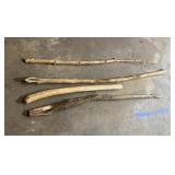 Four walking sticks