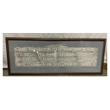 16x41 matted print. Could be a tombstone rubbing