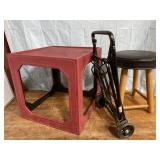 Step stool, roll cart and table