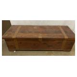 Antique copper banded cedar chest