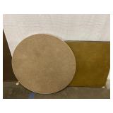 Two folding tables one round one square