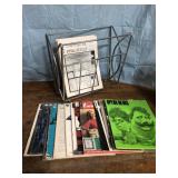 Magazine rack with magazines including opera news