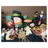 Holiday wooden wall hangings