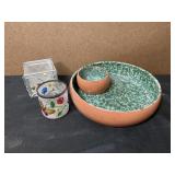 Ovenware, chip and dip platter made in Italy and