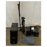 Bag of Wrenches, Desktop, Printer, Mic Stand and