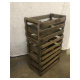3 wood crates