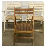 Vintage wood folding chairs-2 have canvas seats