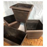 Plastic Planters and wire planter