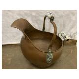 Large copper decorative pot with per porcelain