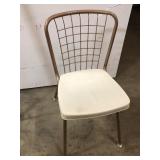 Mid century modern metal chair with plastic seat