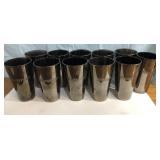 Snap-On glass tumblers-shiny chrome colored