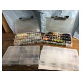 Fishing tackle boxes with contents