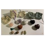 Rocks, geodes, heart stones & bags for witchcraft