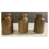 Antique 3" salt glazed (??) crocks