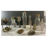 Antique bottles, chalices and more