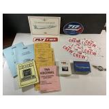 TWA playing cards and ephemera