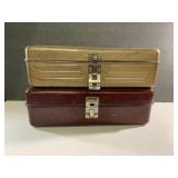 Vintage NICE metal tackle boxes-14" across