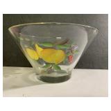 Mid Century Modern hand painted fruit serving bowl