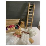 Craft lot. 20" tall. Styrofoam and baskets