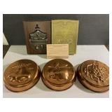 Vintage copper molds (7") &  Bicentennial door