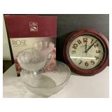 Pretty Rose chip & dip set w/ box & Sterling Noble