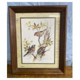 Vintage Paul Whitney Hunter "Birds in Trees" print