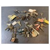 Vintage keys and keychains incl Trimline phone