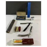 Straight razors, pocket knives and vintage
