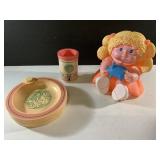 7" tall 1983 Cabbage Patch bank and dolls
 Bowl