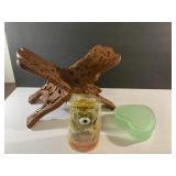 Vintage carved wood Bible stand & more