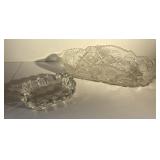 Vintage pressed glass relish snack trays